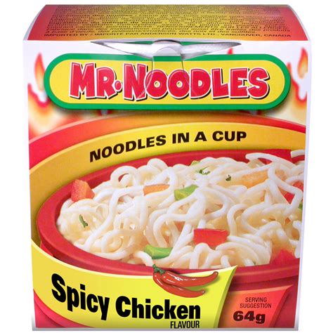 Mr. Noodles Instant Noodles in a Cup, Spicy Chicken Flavour, 64 g, 12 ...