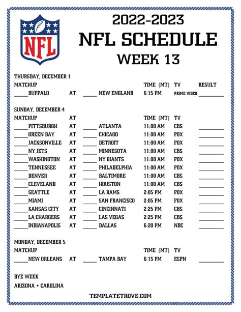 Nfl Week 3 Printable Schedule - Customize and Print