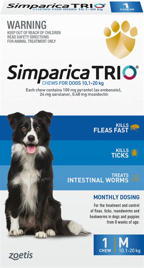 Simparica Trio Flea, Tick & Worm Treatment