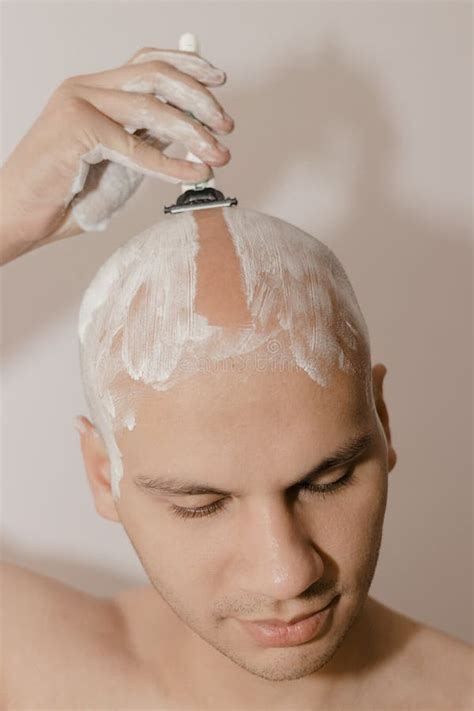 Man shaving his head stock image. Image of hair, portrait - 11674133