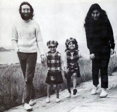 John Lennon, Julian Lennon, Kyoko Cox and Yoko Ono in Scotland, June ...