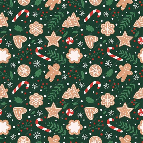 Premium Vector | Gingerbread seamless pattern. Festive background with ...