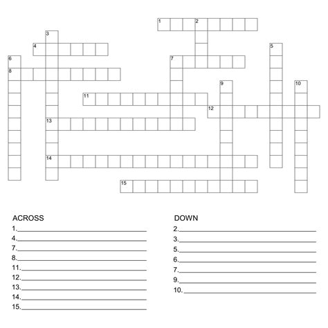 Free Blank Crossword Puzzle Template Printable Printable Templates ...