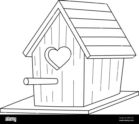 Spring Birdhouse Isolated Coloring Page for Kids Stock Vector Image & Art - Alamy