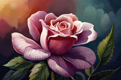 Premium AI Image | A painting of a flower with the word rose on it