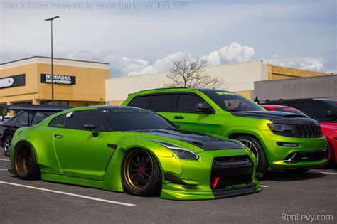 Neon Green Nissan GT-R and Jep Cherokee SRT - BenLevy.com