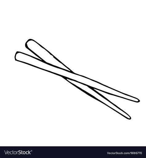 Chopstick sketch asian Royalty Free Vector Image