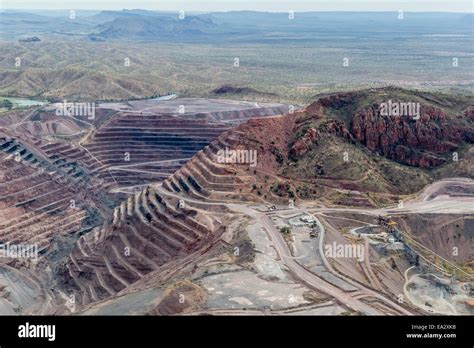 Aerial view of the Argyle Diamond mine, Kimberley, Western Australia, Australia, Pacific Stock ...