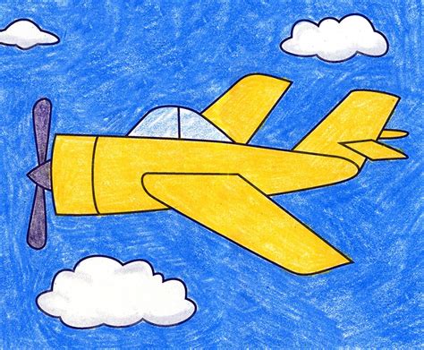 How to Draw an Airplane Easy | Step by Step Drawing Lessons for Kids