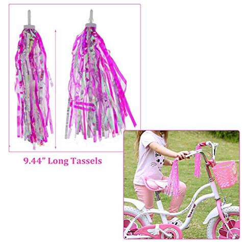 MeiMeiDa Bike Accessories for Kids Girls Bike Bicycle Decorations Including Pink Bike Handlebar ...