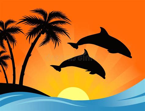 Dolphin Sunset Stock Illustrations – 797 Dolphin Sunset Stock ...