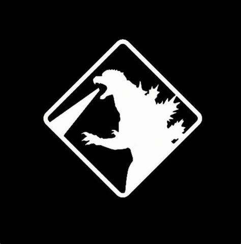 Beware Of Godzilla – Cartoon Decal Sticker | Custom Made In the USA | Fast Shipping