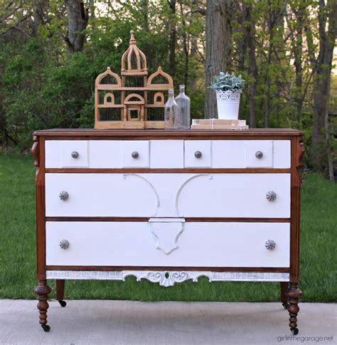 How to Paint and Stain an Antique Dresser - Girl in the Garage®