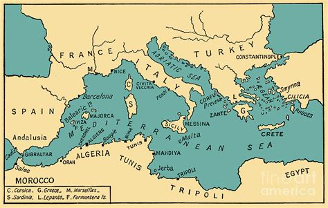 Map Of Ancient Piracy And Barbary Corsairs Drawing by English School - Fine Art America