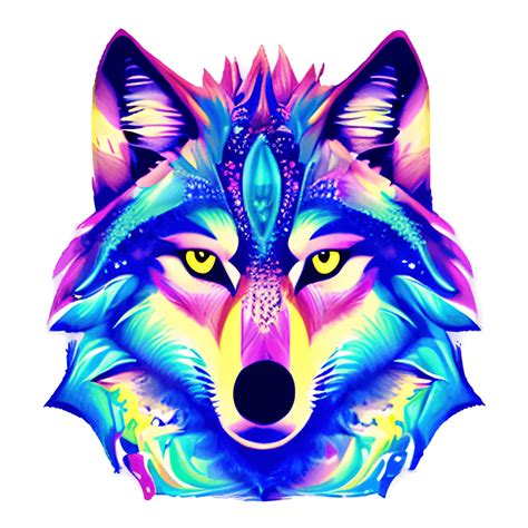 Pastel Rainbow Wolf Graphic · Creative Fabrica