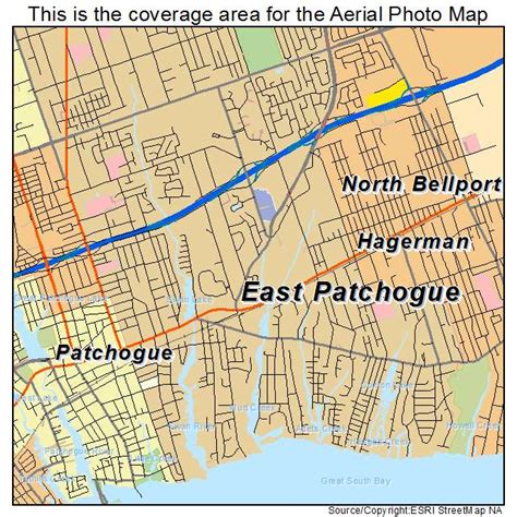 Aerial Photography Map of East Patchogue, NY New York