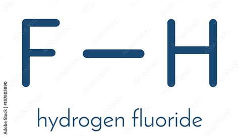 Hydrogen fluoride (HF) molecule. Skeletal formula. Stock Vector | Adobe Stock