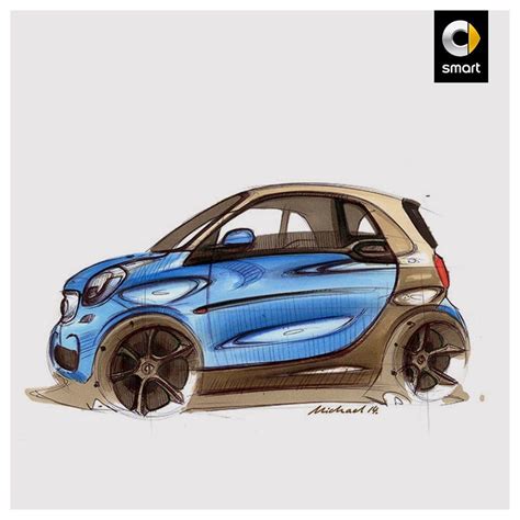 smart Smart Fortwo, Car Design Sketch, Car Sketch, Smart Forfour, Car ...