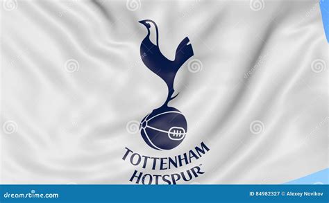 Close-up of Waving Flag with Tottenham Hotspur F.C. Football Club Logo Editorial Photography ...