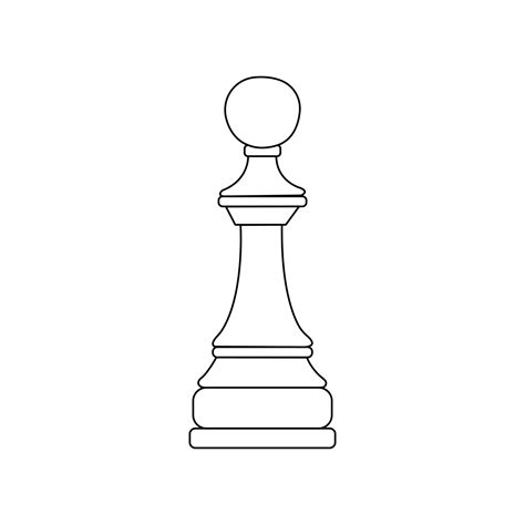 Chess piece pawn. Vector black and white isolated outline 18863541 Vector Art at Vecteezy