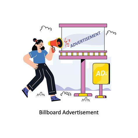 Billboard Advertisement Flat Style Design Vector illustration. Stock ...