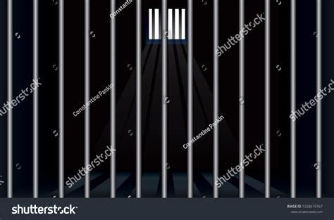 Prison Cell Bars Foreground Window On Stock Vector (Royalty Free ...