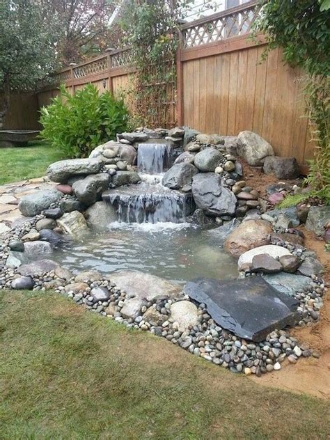 40 Awesome DIY Ponds Ideas with Small Waterfall - rengusuk.com | Small front yard landscaping ...