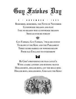 Guy Fawkes Day - Free Printable by Saltbox Prairie Homeschool | TpT