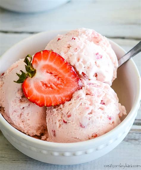 Easy Homemade Strawberry Ice Cream Recipe- Creations by Kara