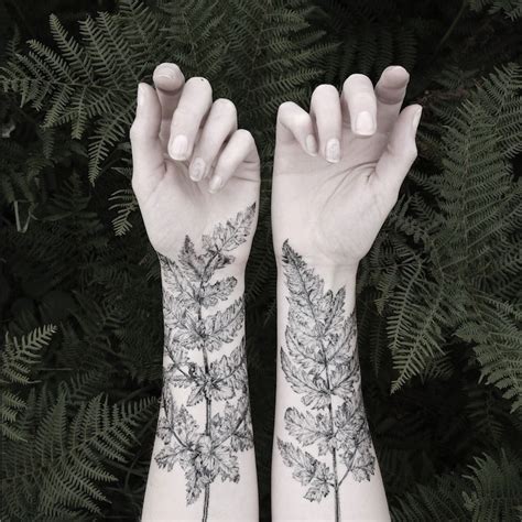 Fern Tattoo Set Celebrates Nature with Plant and Crystal Tattoos