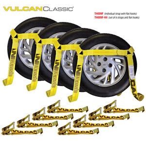 VULCAN Flat Bed Car Tie Down Kit, Wheel Tire Basket Strap - Set of 4 Auto Straps | eBay