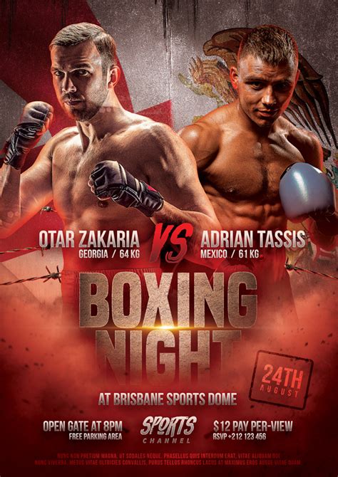 Boxing Match Flyer Template :: Behance