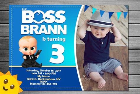 Boss Baby Invitation, Boss Baby Birthday Invitation, Boss Baby party, Boss B… | Baby birthday ...