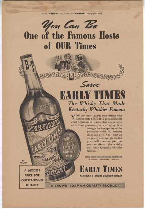 How Early Times Traversed Bourbon’s Ups and Downs for 160 Years | The ...