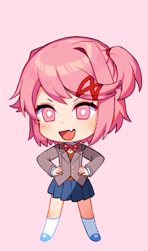 Chibi Natsuki by Satchely | Literature club, Chibi, Anime