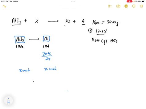 SOLVED: Consider the reaction of solid aluminum iodide and potassium ...