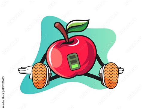 Apple tired mascot design vector. Cartoon character illustration for business, t shirt, sticker ...