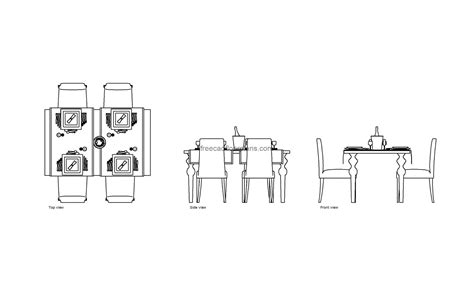 Restaurant Dining Table, AutoCAD Block - Free Cad Floor Plans