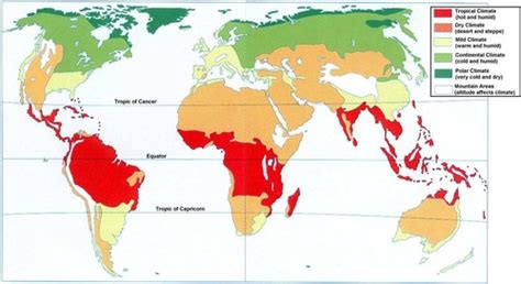 Describe the Five Types of Middle Latitude Climates