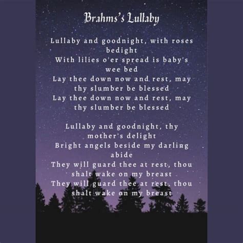 Brahms’s Lullaby - Cradle Song Printable Lyrics, Origins, and Video