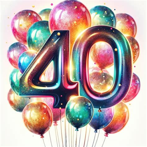 Premium AI Image | Elegant '40' Celebration Balloons with Glittery Finish