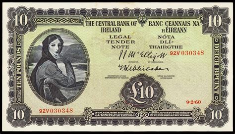 Ireland 10 Pound Note 1960 Lady Lavery|World Banknotes & Coins Pictures ...