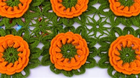 Modelo de flores para Colchas y Cojines a crochet | Flores tejidas a ...