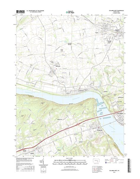 MyTopo Columbia West, Pennsylvania USGS Quad Topo Map