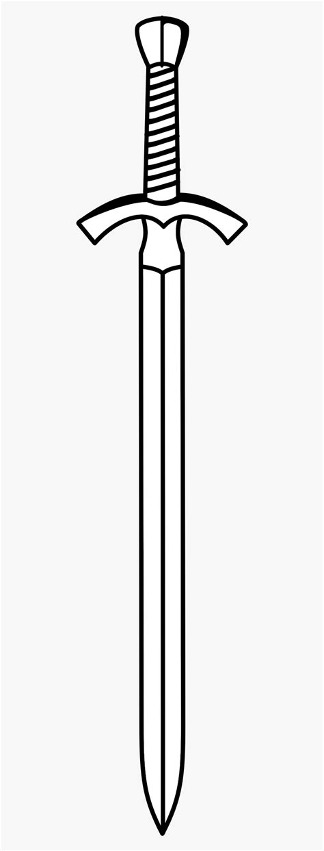 Clipart Sword Line Drawing - Black And White Sword Clipart, HD Png Download , Transparent Png ...