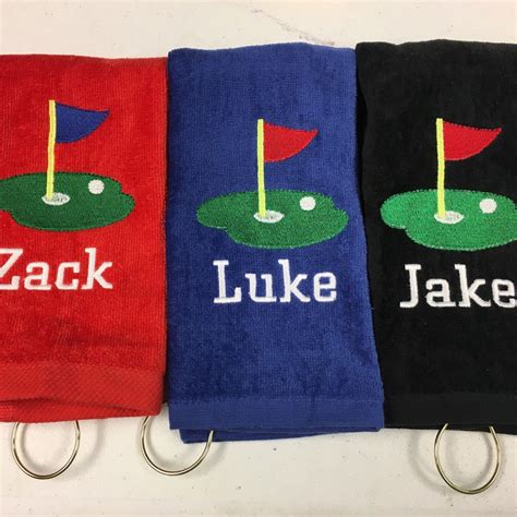 Personalized golf towels, lots of color choices. Great golfer gift ...