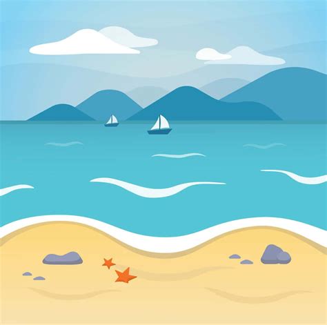 Download Paradise Found: A Dreamy Cartoon Beach | Wallpapers.com