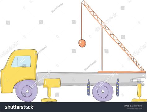 Drawing Crane Construction Car Stock Vector (Royalty Free) 2188845345 ...