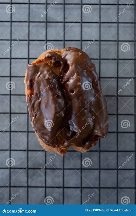 Top Down Chocolate Buttermilk Donut Stock Image - Image of pastry, glaze: 281903403