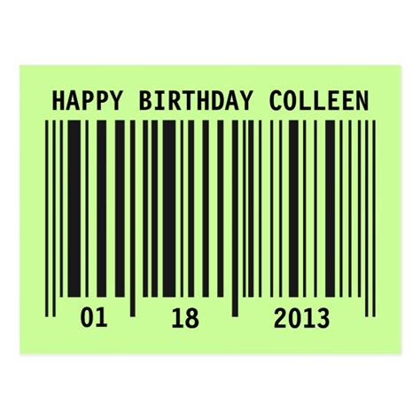 Barcode Happy Birthday postcard | Zazzle.com